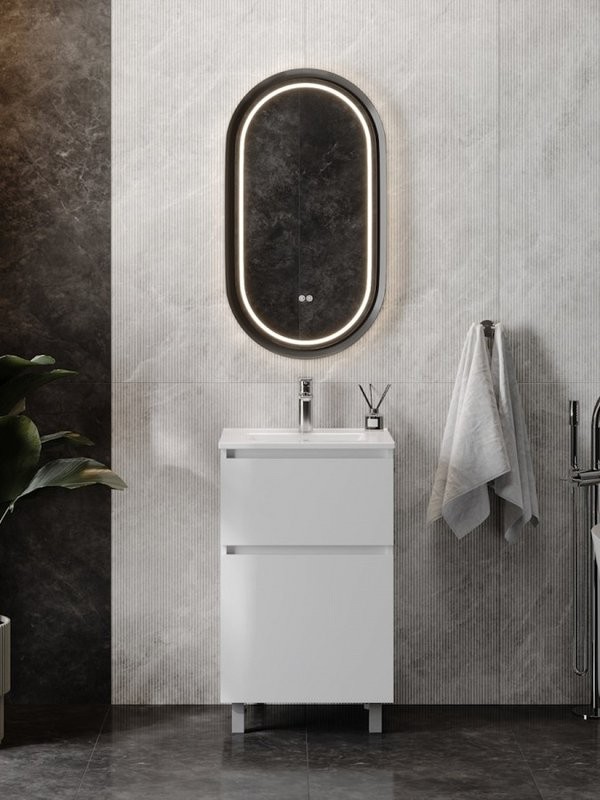 Тумба под раковину без столешницы Teymi Laina 50 напольная, матовая белая