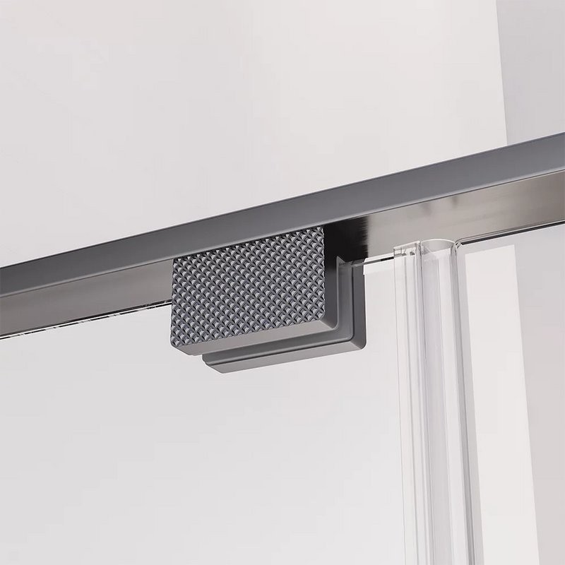 Душевая дверь в нишу Veconi Premium Alassio GR 130x200, профиль брашированный графит, стекло прозрачное