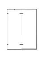 Душевая дверь в нишу Veconi Premium Alassio GR 130x200, профиль брашированный графит, стекло прозрачное