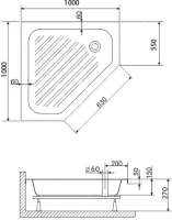 Поддон для душа RGW BТ/CL-S 16180500-51 Поддон для душа RGW BТ/CL-S 16180500-51
