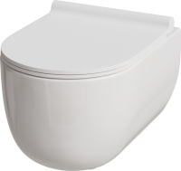 Комплект Унитаз подвесной Damixa Scandinavian Pure DX36C1701SC с микролифтом, безободковый + Инсталляция TECE Base 9400413 4 в 1 с кнопкой смыва