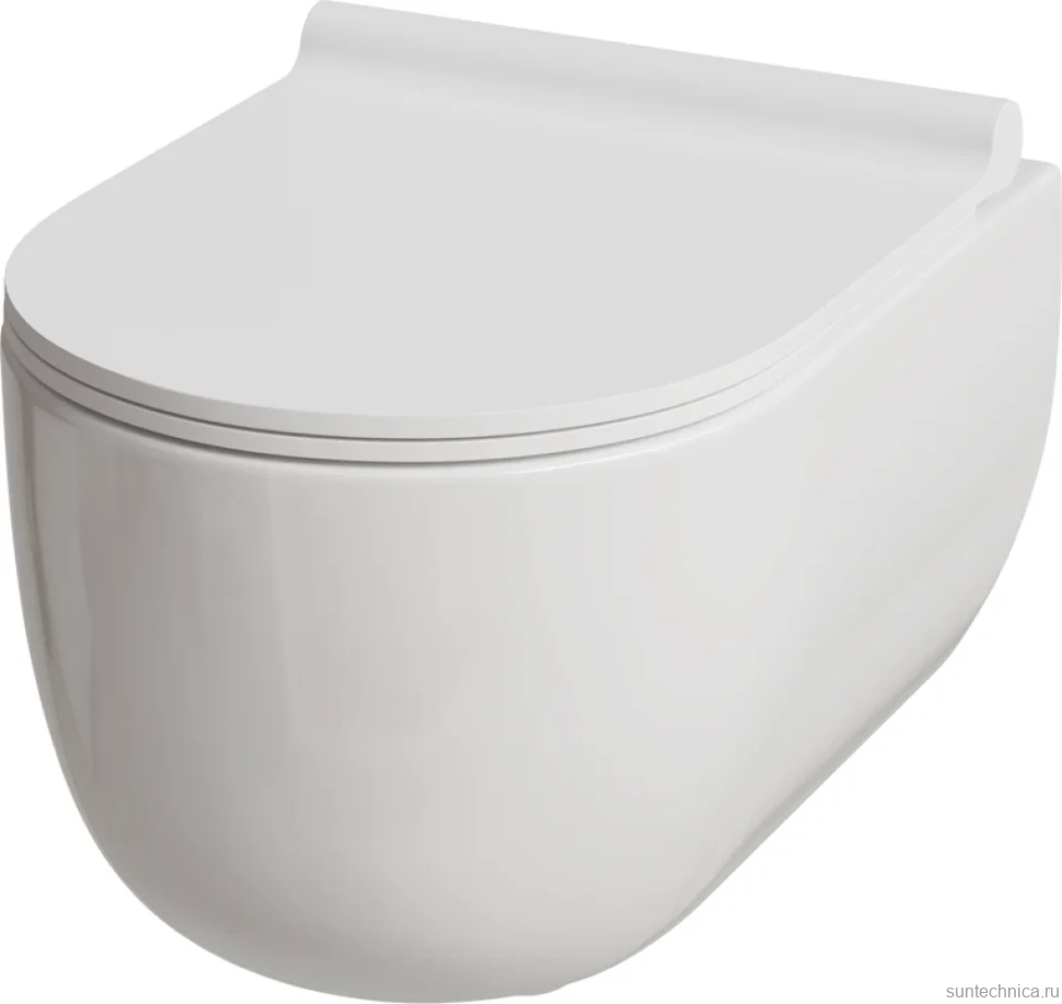 Комплект Унитаз подвесной Damixa Scandinavian Pure DX36C1701SC с микролифтом, безободковый + Инсталляция TECE Base 9400413 4 в 1 с кнопкой смыва