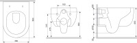 Комплект Унитаз подвесной Damixa Scandinavian Pure DX36C1701SC с микролифтом, безободковый + Инсталляция TECE Base 9400413 4 в 1 с кнопкой смыва