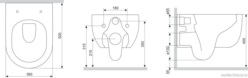 Комплект Унитаз подвесной Damixa Scandinavian Pure DX36C1701SC с микролифтом, безободковый + Инсталляция TECE Base 9400413 4 в 1 с кнопкой смыва