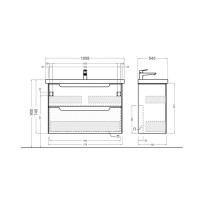 Тумба под раковину без столешницы Alavann Berta 105 подвесная, белая
