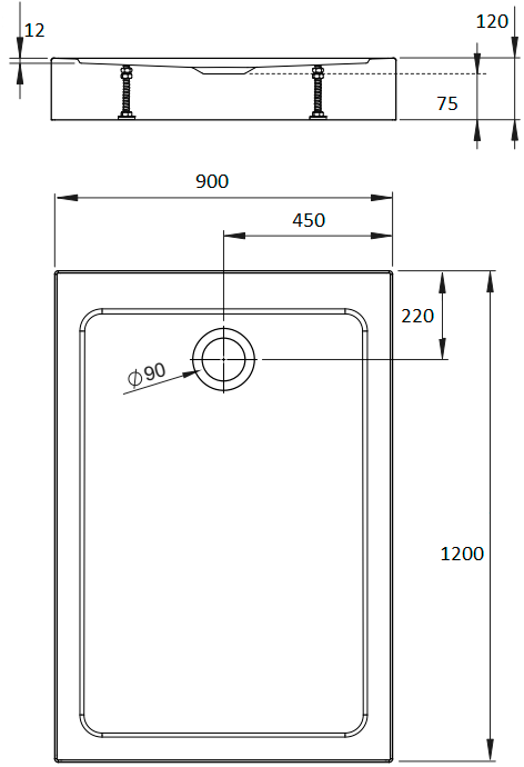 Поддон для душа Radaway Doros F Compact 120x90 с сифоном