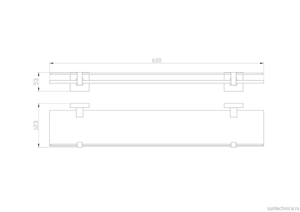 Полка Wonzon & Woghand WW-8927-BN брашированный никель