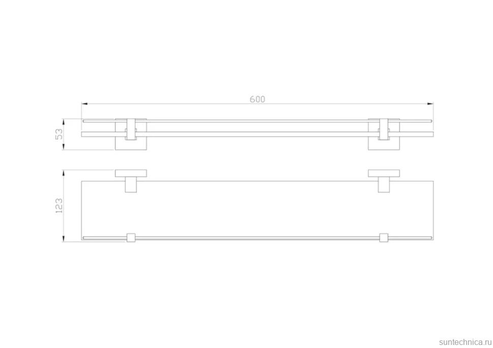 Полка Wonzon & Woghand WW-8927-BN брашированный никель
