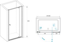 Душевой уголок RGW Passage PA-02+90 см (67-80)x90x185 профиль хром, стекло прозрачное