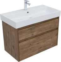 Тумба с раковиной Aquanet Nova Lite 85 дуб рустикальный, 2 ящика