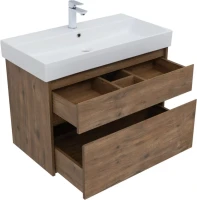 Тумба с раковиной Aquanet Nova Lite 85 дуб рустикальный, 2 ящика