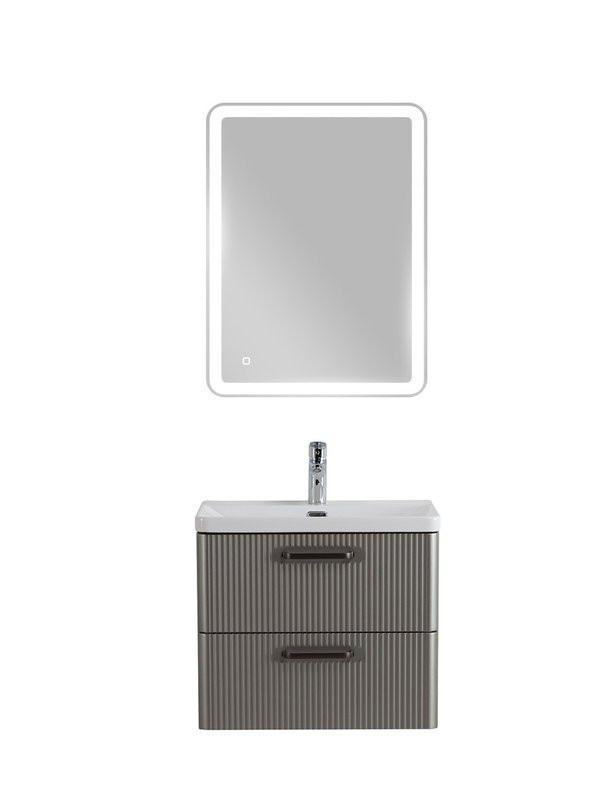 Мебель для ванной комнаты BelBagno Due 60 ручки матовый темный никель, сатин