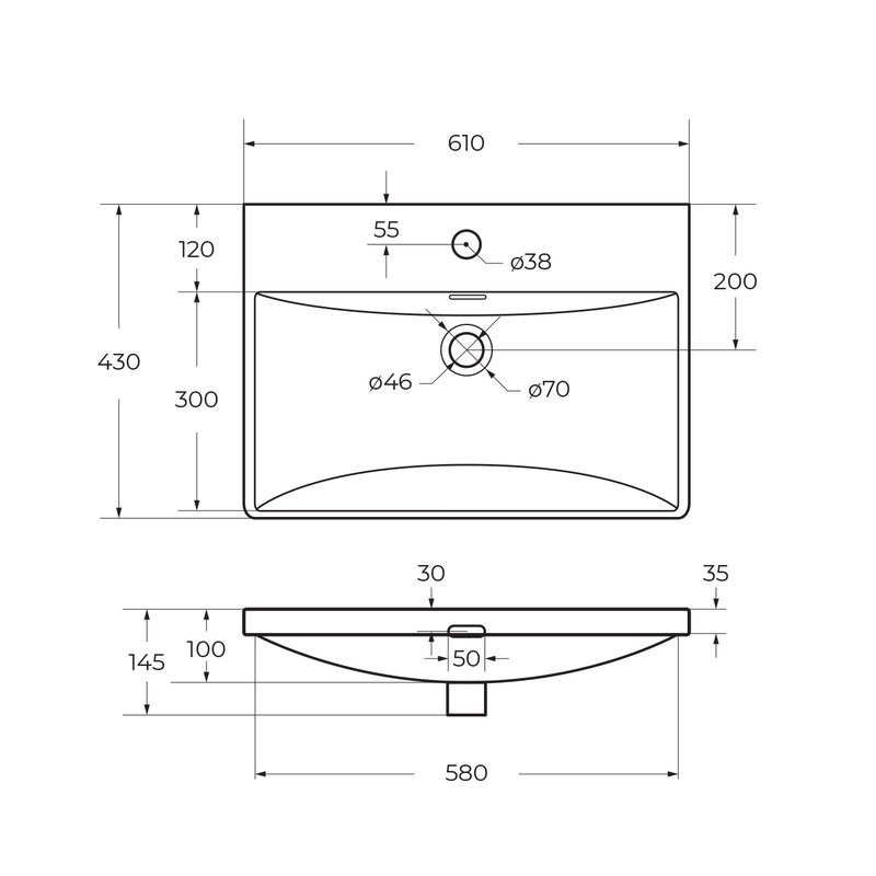 Мебель для ванной комнаты BelBagno Due 60 ручки матовый темный никель, сатин