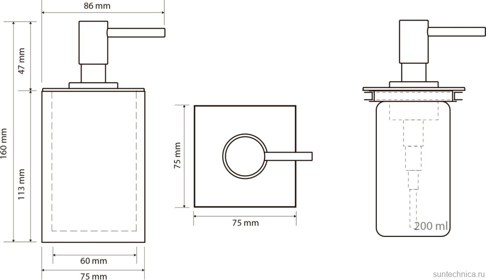 Набор Стакан Bemeta Gamma 145611320 + Дозатор 145609310