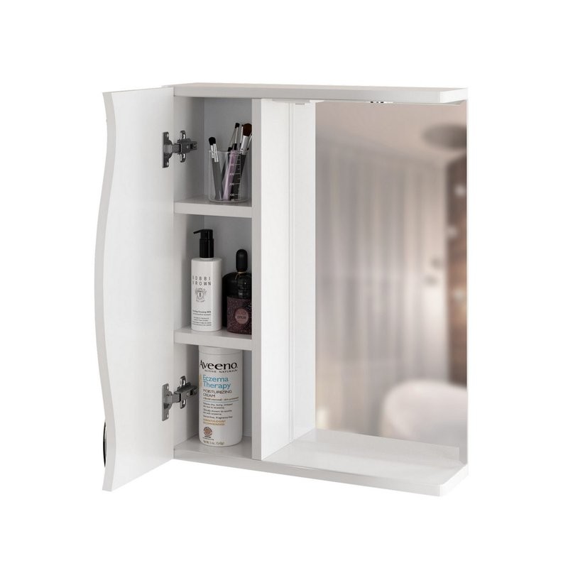 Зеркало Mixline Лима 55 левое с подсветкой, белое