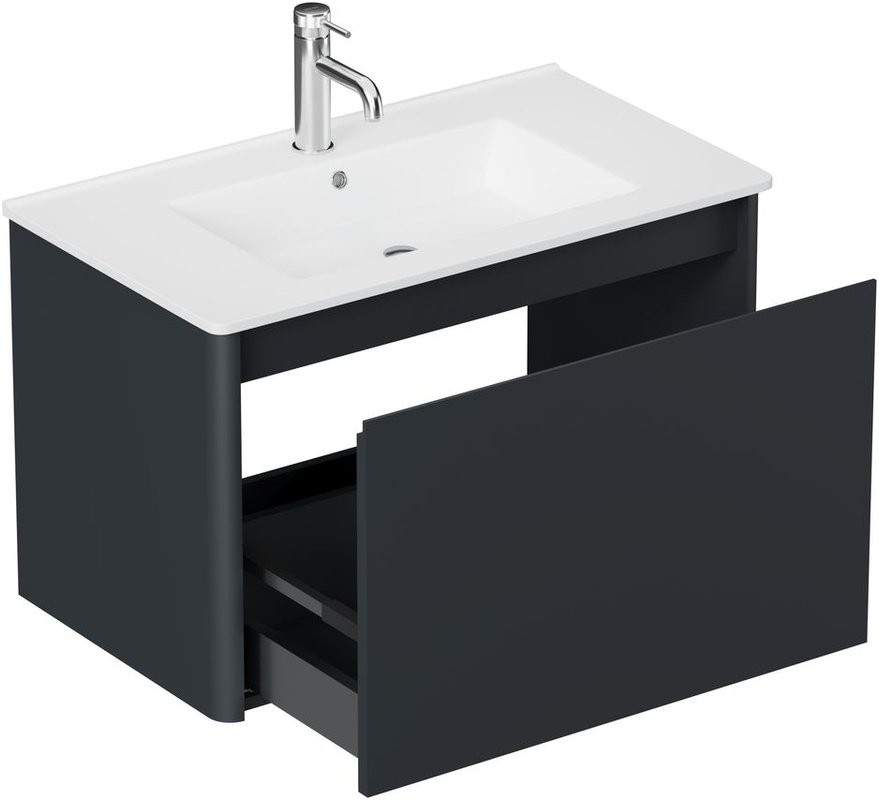 Тумба под раковину без столешницы Allen Brau Gravity 80 1 ящик, матовый антрацит