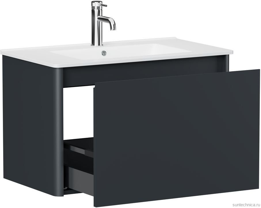 Тумба под раковину без столешницы Allen Brau Gravity 80 1 ящик, матовый антрацит