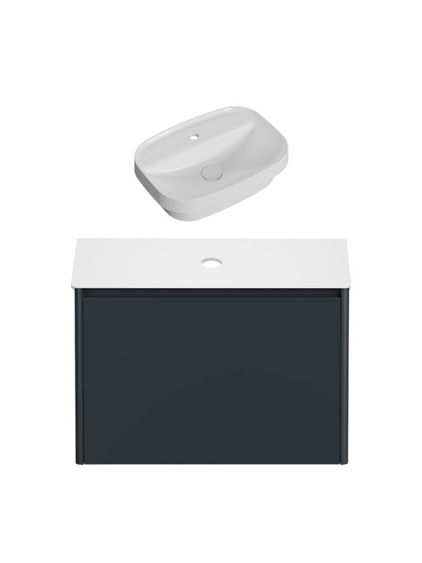 Тумба под раковину без столешницы Allen Brau Gravity 80 1 ящик, матовый антрацит