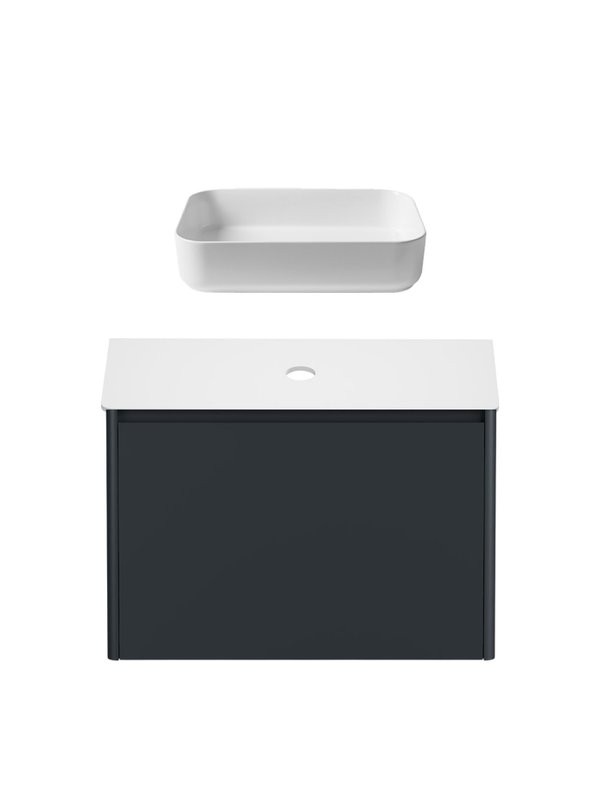 Тумба под раковину без столешницы Allen Brau Gravity 80 1 ящик, матовый антрацит