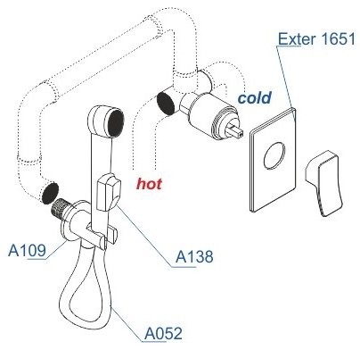 Гигиенический душ Wasserkraft A01652 шланг 150 см