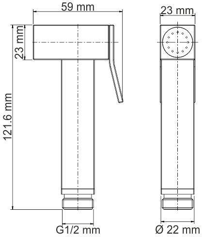 Гигиенический душ Wasserkraft A01652 шланг 150 см