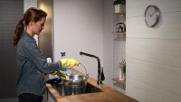 Комплект Смеситель Hansgrohe Metris + Фартук черный