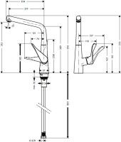 Комплект Смеситель Hansgrohe Metris + Фартук черный