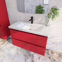Тумба с раковиной Caprigo Forte 90 подвесная, красная