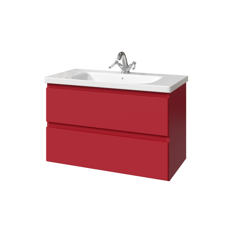 Тумба с раковиной Caprigo Forte 90 подвесная, красная