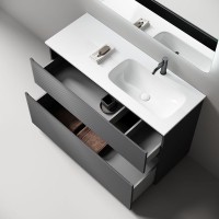 Тумба с раковиной Sancos Folk Floor 120 правая напольная, grey soft, раковина CN7021