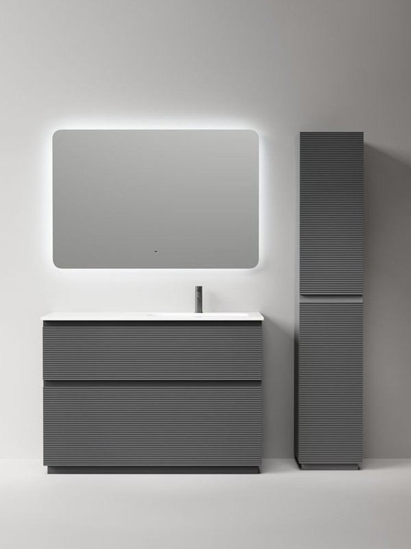 Тумба с раковиной Sancos Folk Floor 120 правая напольная, grey soft, раковина CN7021