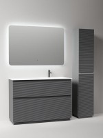 Тумба с раковиной Sancos Folk Floor 120 правая напольная, grey soft, раковина CN7021