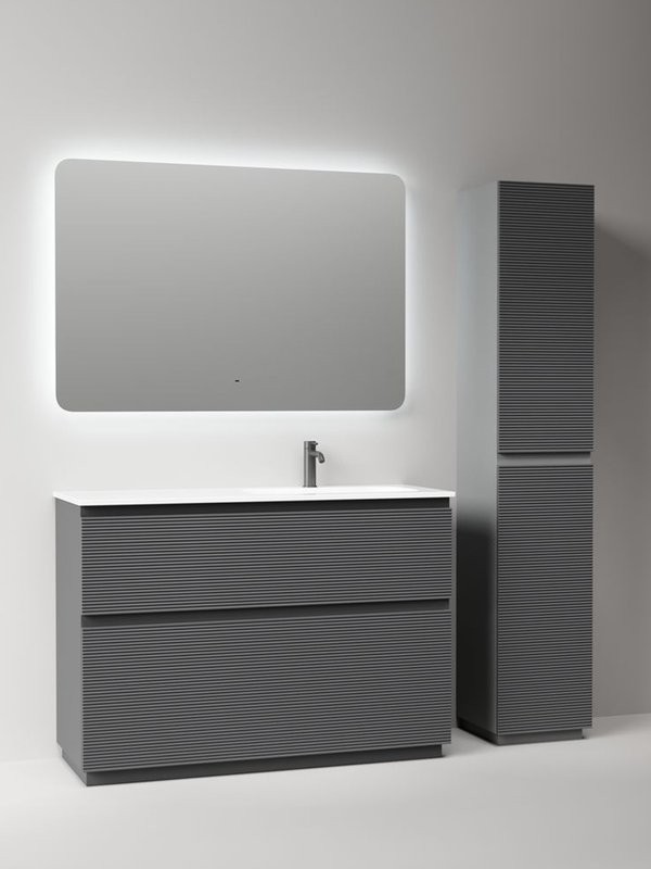 Тумба с раковиной Sancos Folk Floor 120 правая напольная, grey soft, раковина CN7021