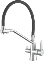 Смеситель для кухни Fashun A4382-12 с гибким изливом, хром, серый