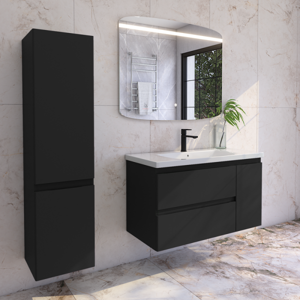 Мебель для ванной комнаты Caprigo Forte 100 R подвесная, черная