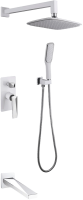 Душевой комплект Boheme Venturo 374-W-2 белый, хром