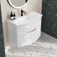 Тумба под раковину KERAMA MARAZZI Riva 80 подвесная, белая матовая