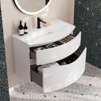Тумба под раковину KERAMA MARAZZI Riva 80 подвесная, белая матовая