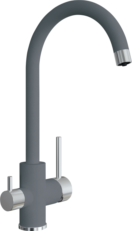 Смеситель для кухни Florentina Клио FL серый шелк