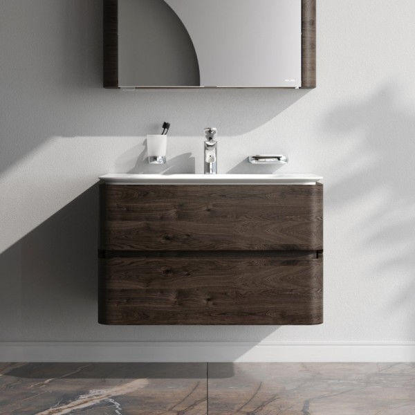 Тумба с раковиной AM.PM Sensation 80 подвесная, табачный дуб