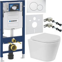 Комплект Унитаз подвесной BelBagno Flay-r + Крышка Norma BB865SC с микролифтом + Инсталляция Geberit Duofix UP 320 111.300.00.5 + Кнопка Sigma 01 115.770.11.5 белая + Крепления 111.815.00.1 к стене + Звукоизоляция