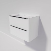 Тумба с раковиной La Fenice Tesoro 80 платиновый белый, раковина-столешница Slim Line 80 см