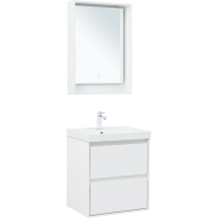 Тумба под раковину без столешницы Aquanet Милан 60 подвесная, белая глянцевая