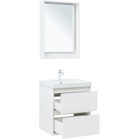 Тумба под раковину без столешницы Aquanet Милан 60 подвесная, белая глянцевая