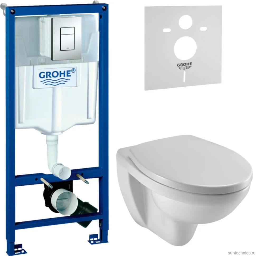 Комплект Унитаз подвесной Jacob Delafon Patio + Крышка E4267 + Инсталляция Grohe Rapid SL 38772001 3 в 1 с кнопкой смыва + Звукоизоляция