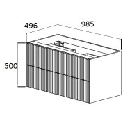 Тумба с раковиной Belux Сиртаки 100 подвесная, голубой малахит матовый