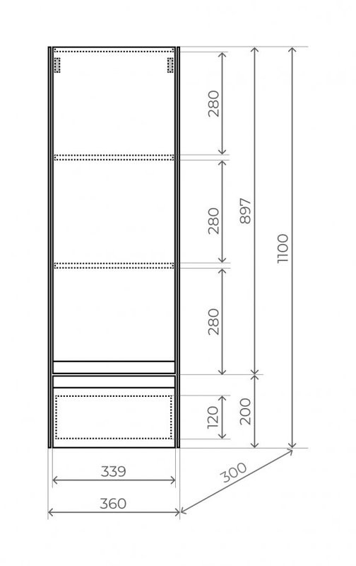 Шкаф-пенал для ванной Style Line Лима ЛС-00002347