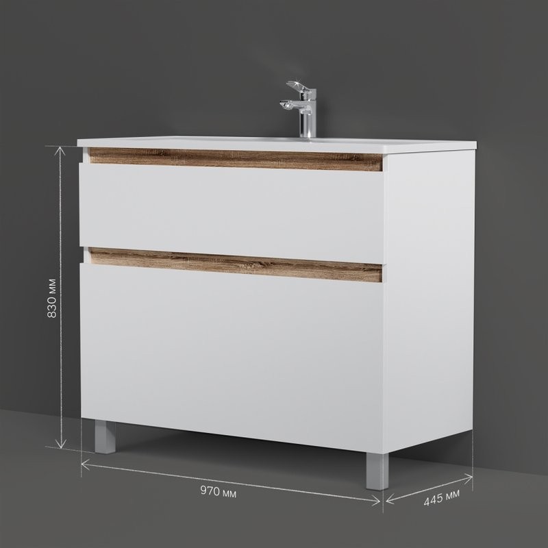 Тумба с раковиной AM.PM X-Joy 100, напольная, белый глянец