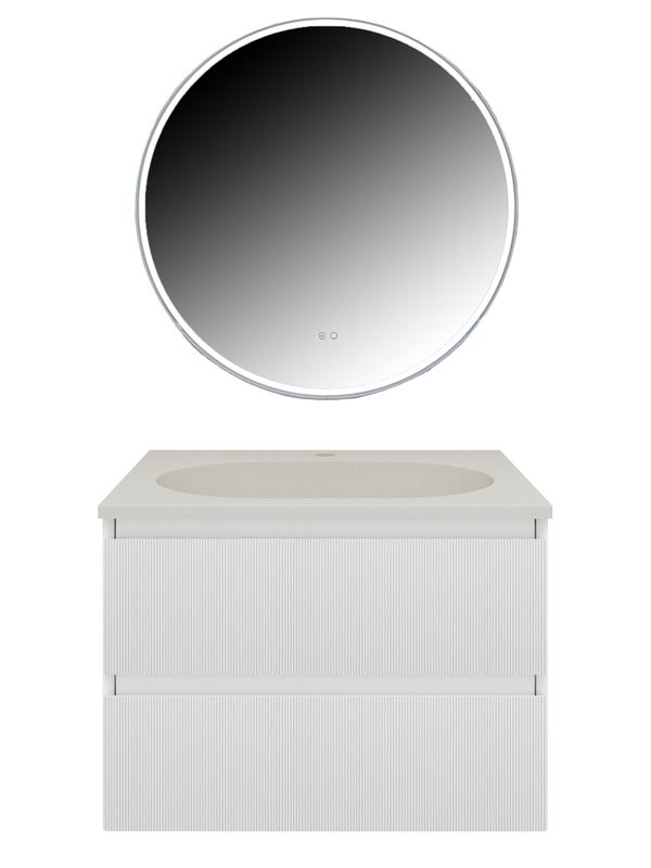 Мебель для ванной комнаты Vincea Welle 60 m.white soft-touch, раковина VCB-4H600J жасмин