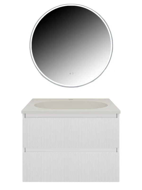 Мебель для ванной комнаты Vincea Welle 60 m.white soft-touch, раковина VCB-4H600J жасмин
